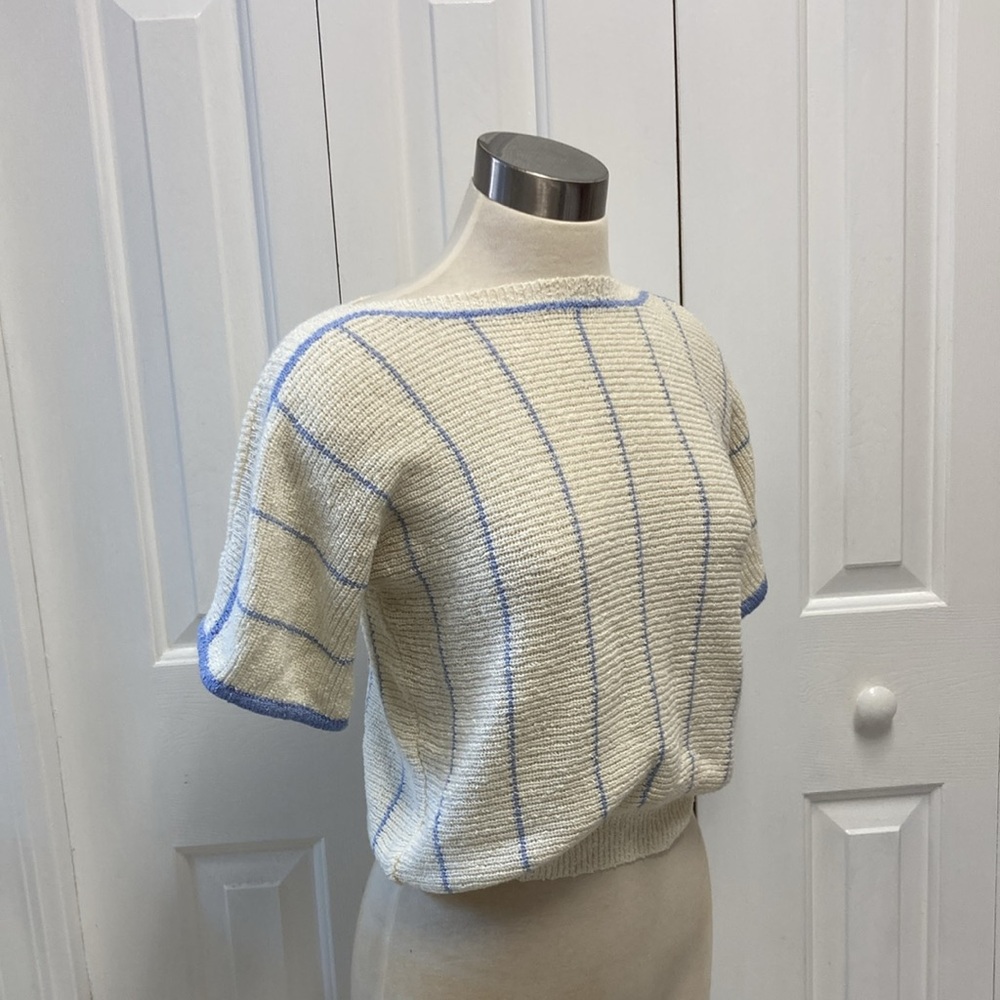 Striped Knit Short Sleeve Top - Picture 3 of 7
